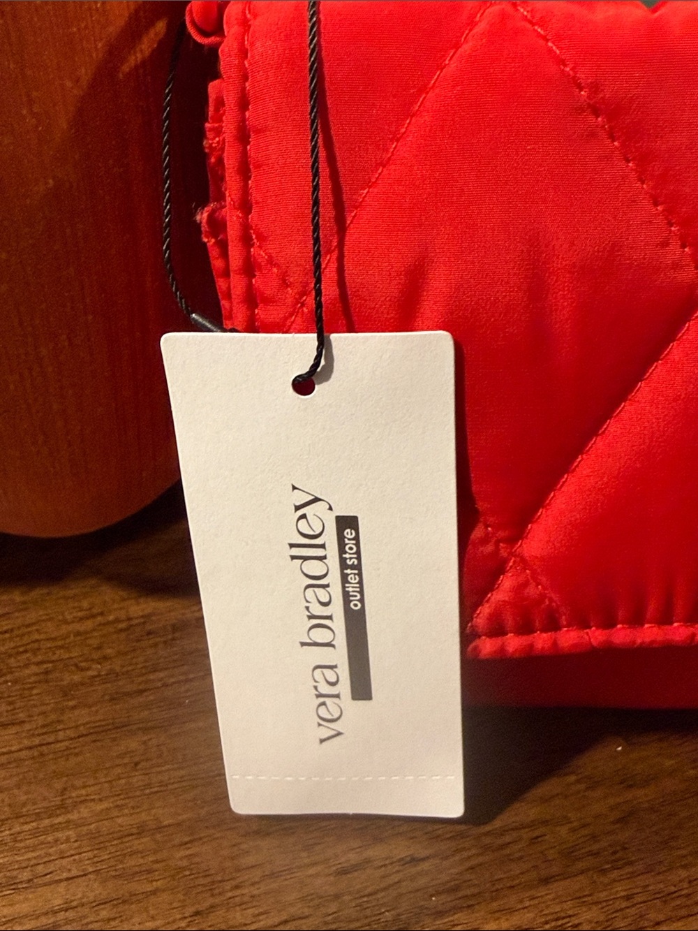 Vera Bradley Quilted Red Fold-Over Crossbody Wristlet - Picture 2 of 8
